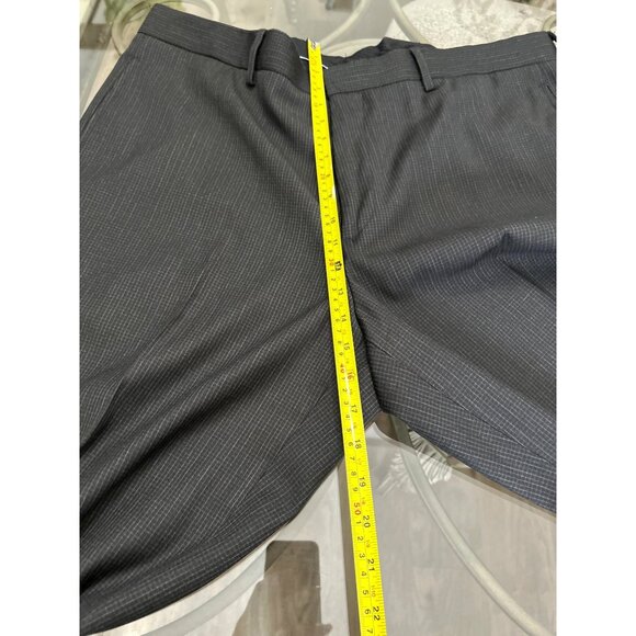 Structure Mens Dress Pants 38x30 Pinstripe Black Polyester/Viscose Trousers - Picture 4 of 6